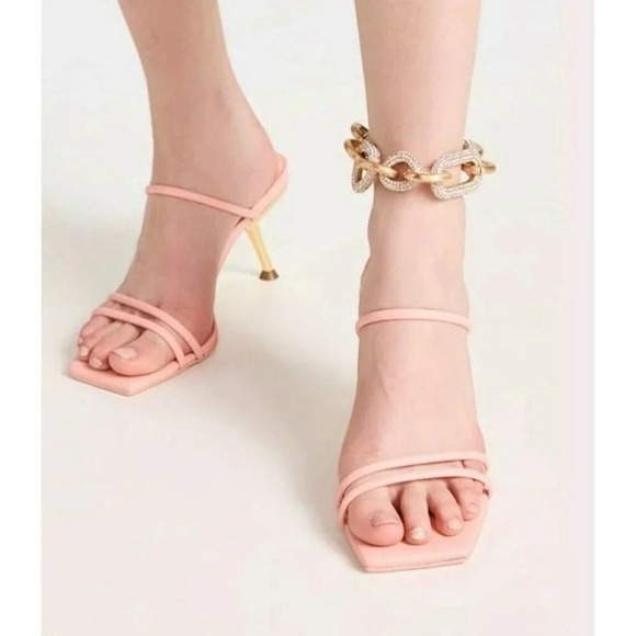 Cult Gaia Women's Lydia Square Toe Strap High Heel Sandals Size 37.5 (MSRP $428) - Picture 2 of 11